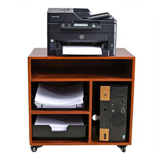 Kệ máy in di động 80x40x75cm gỗ cao su KMI68007