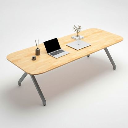 Bàn họp ARVO 240x100cm gỗ cao su chân sắt BH68015
