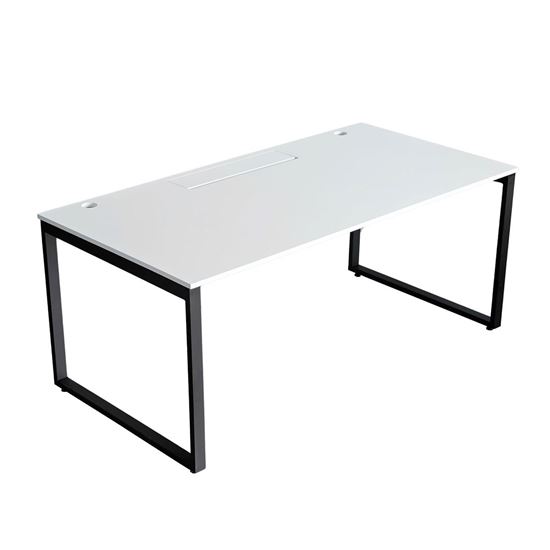 Bàn làm việc có hộp điện 180x90cm gỗ cao su hệ Rectang HBRT108