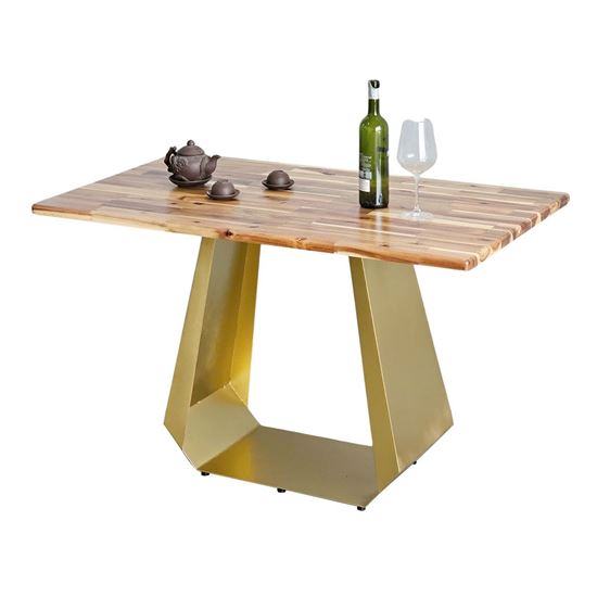 Bàn ăn chữ nhật 140x70cm gỗ tràm chân sắt BA68229