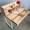 Bàn học liền kệ 120x60x115cm gỗ cao su chân sắt BD68148