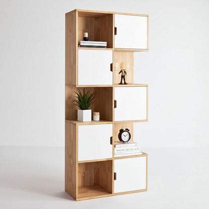 Kệ trang trí LEKO 70x30x160cm gỗ cao su KS68328