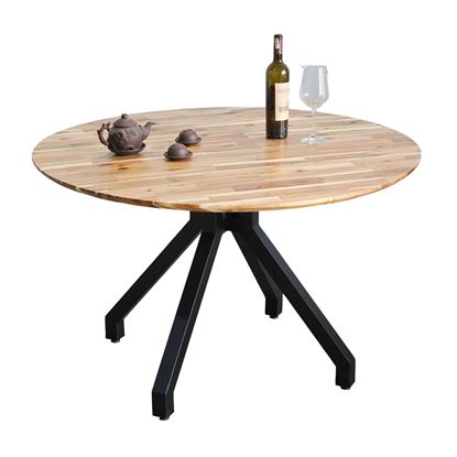 Bàn ăn tròn VEXA 120cm gỗ tràm chân sắt BA68230
