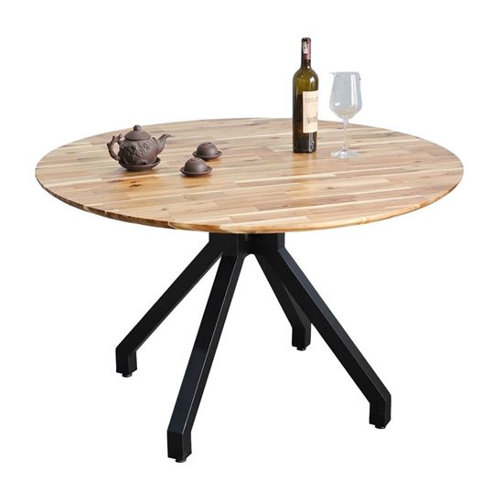 Bàn ăn tròn VEXA 120cm gỗ tràm chân sắt BA68230