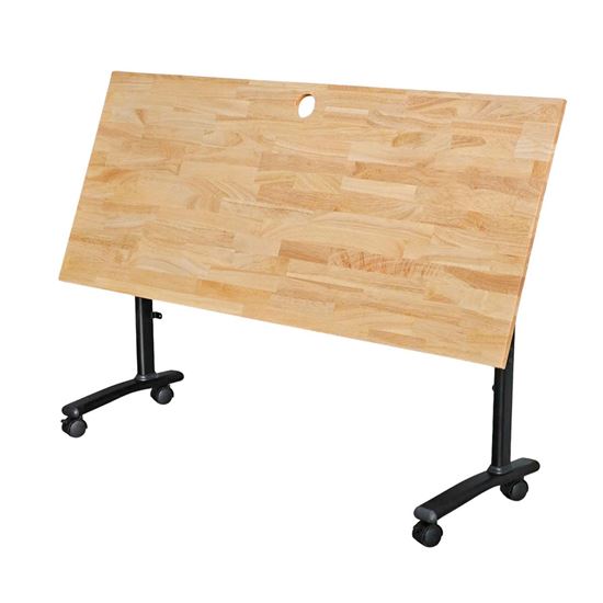 Bàn đào tạo mặt gấp 140x60cm gỗ cao su SPD68244