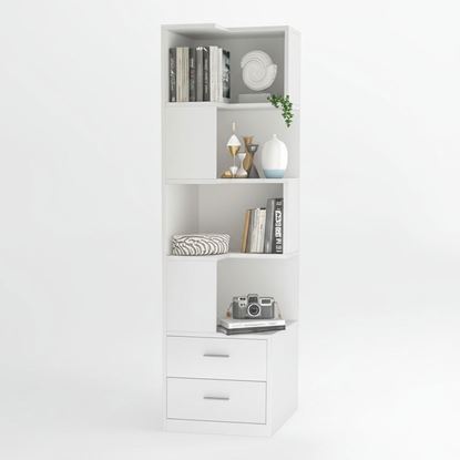 Kệ sách góc tường CUBIX 45x45x160cm gỗ cao su KGT68040
