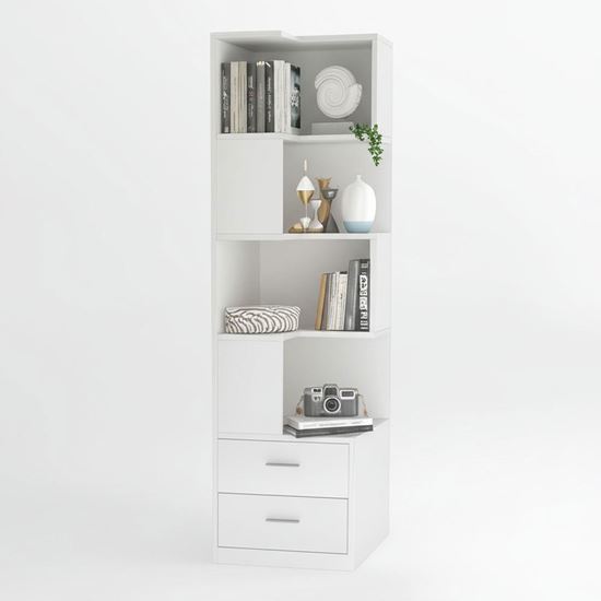 Kệ sách góc tường CUBIX 45x45x160cm gỗ cao su KGT68040