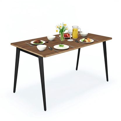 Bàn ăn chữ nhật 140x75cm gỗ plywood chân sắt hệ Tứ Giác Côn BA68232