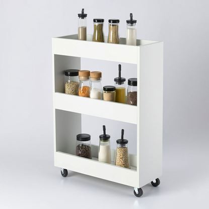 Kệ gia vị di động ROLA 60x25x80cm gỗ cao su KB68064