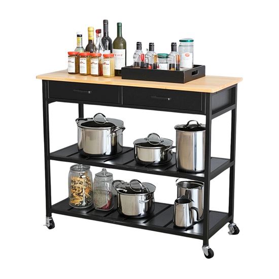 Kệ bếp di động PAXO 105x45x95 gỗ cao su KB68065