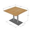 Bàn ăn vuông MEKO 95x95cm gỗ plywood chân sắt BA68233