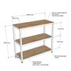 Kệ bếp NARO 3 tầng 100x40x88cm gỗ cao su KB68065