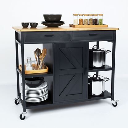 Kệ bếp di động FENIX 105x50x95cm gỗ cao su KB68067