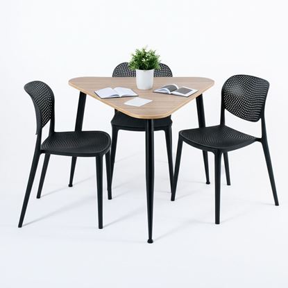 Combo bàn tam giác Bento và 3 ghế nhựa CBCF328