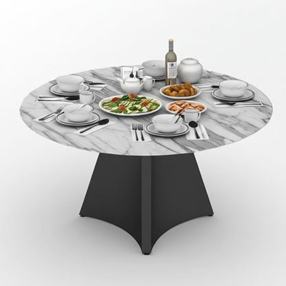 Bàn ăn tròn GRAVO 140cm mặt đá ceramic chân sắt BA68236