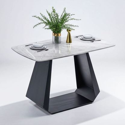 Bàn ăn chữ nhật 110x70cm mặt đá chân sắt BA68237