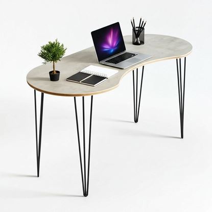 Bàn hạt đậu 140x60cm gỗ plywood chân sắt Hairpin SPD68245