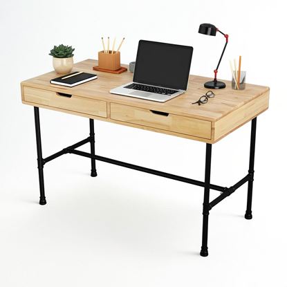 Bàn chân ống nước sắt RONEX 120x60x75cm gỗ cao su BD68153