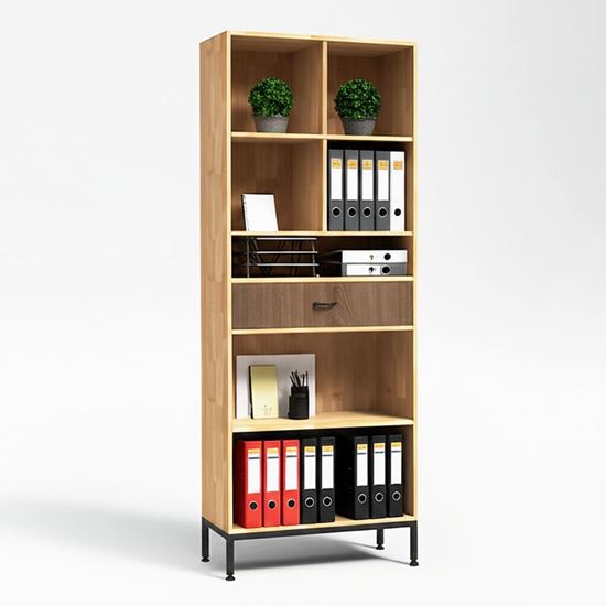 Kệ hồ sơ có ngăn kéo 70x35x195cm gỗ cao su THS68082