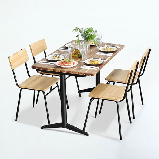 Combo bàn chữ nhật 120x70cm và 4 ghế ăn BBA183