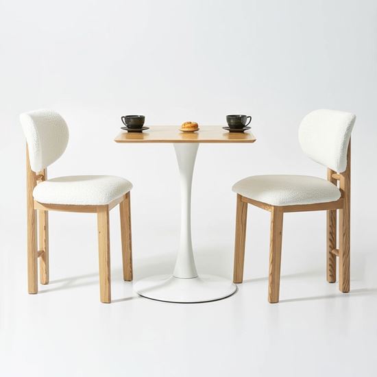 Combo bàn cafe vuông plywood và 2 ghế Amazon CBCF331