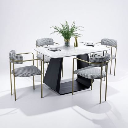 Combo bàn ăn mặt đá 110x60cm và 4 ghế ăn BBA185