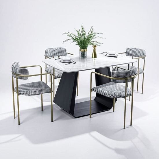 Combo bàn ăn mặt đá 110x60cm và 4 ghế ăn BBA185