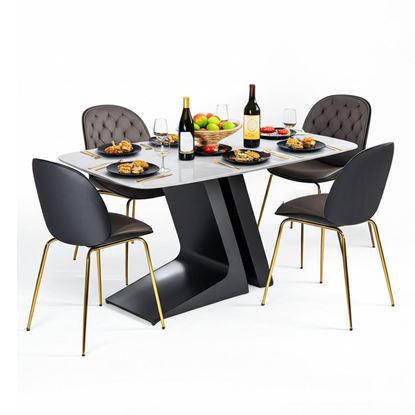 Combo bàn ăn mặt đá và 4 ghế Beetle BBA187