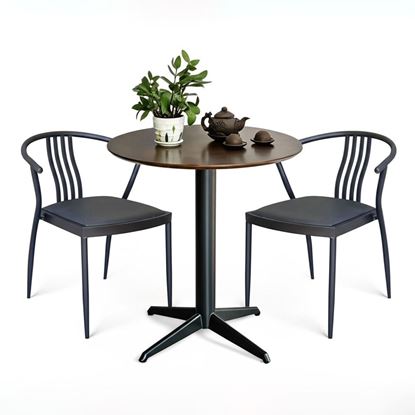 Combo bàn cafe tròn và 2 ghế Wishbon sắt CBCF335