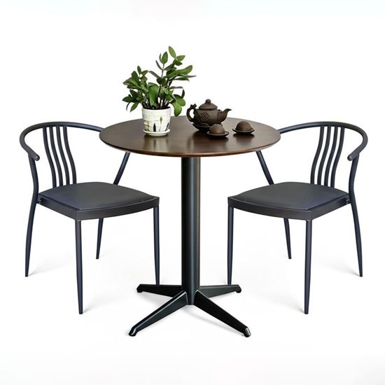 Combo bàn cafe tròn và 2 ghế Wishbon sắt CBCF335