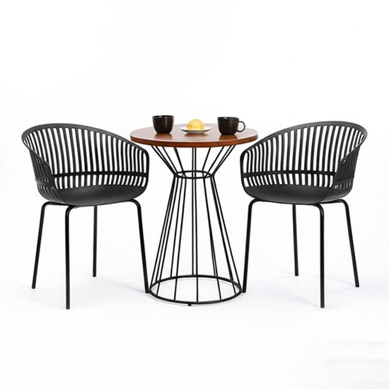 Combo bàn cafe tròn gỗ tràm và 2 ghế Verti CBCF336