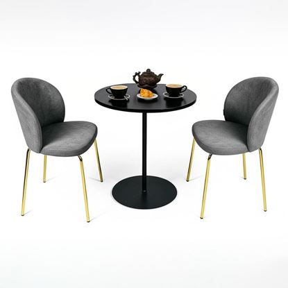 Combo bàn cafe tròn và 2 ghế bọc nệm CBCF338