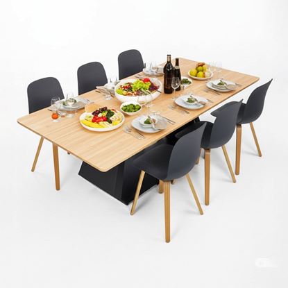 Combo bàn ăn và 6 ghế ăn bọc da BA198