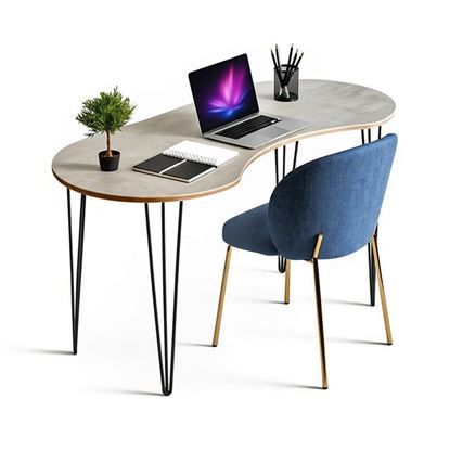 Combo bàn làm việc hạt đậu và ghế bọc nệm CB68210