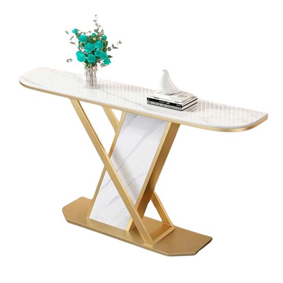 Picture of Bàn console 120x30x85cm mặt đá ceramic chân sắt CST100