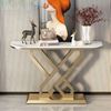 Bàn console 120x30x85cm mặt đá ceramic chân sắt CST099