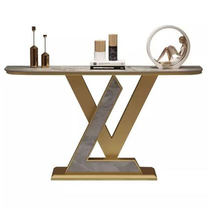 Picture of Bàn console 120x30x85cm mặt đá ceramic chân sắt CST103