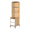 Kệ sách góc tường 35x50x150cm gỗ cao su KGT68042