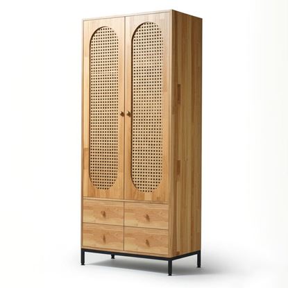 Tủ quần áo 80x50x190cm gỗ cao su TQA68063