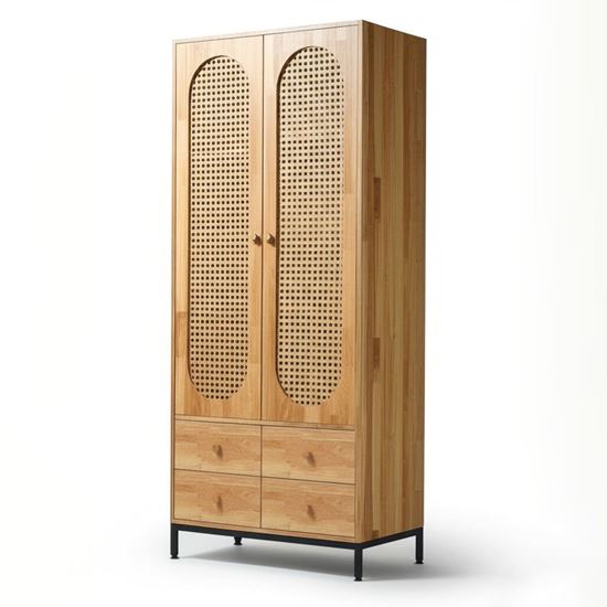 Tủ quần áo 80x50x190cm gỗ cao su TQA68063