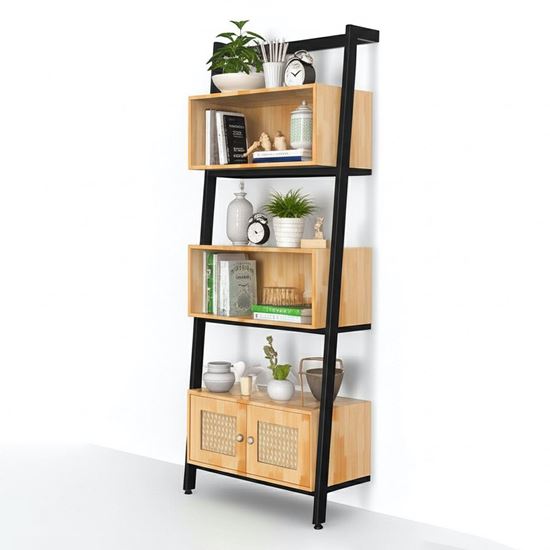 Kệ áp tường 75x40x200cm gỗ cao su KS68330