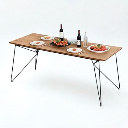 Bàn ăn ngoài trời 180x80cm gỗ nhựa BNT007