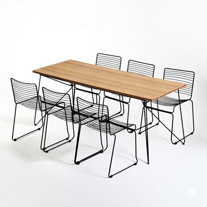 Combo bàn ăn ngoài trời 180x80cm và 6 ghế sắt CBNT010