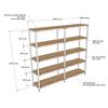 Kệ lắp ráp 5 tầng 200x40x180cm gỗ cao su KTT68029