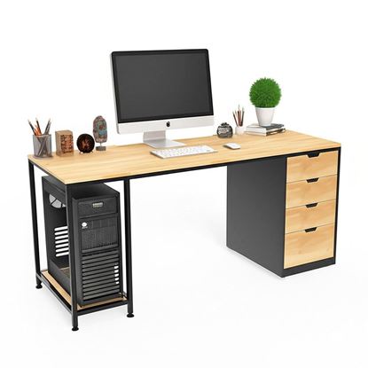 Bàn máy tính 160x60cm gỗ cao su COD68061