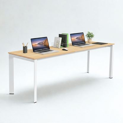 Bàn cụm 2 người 200x60cm gỗ cao su hệ Trian HBTA024