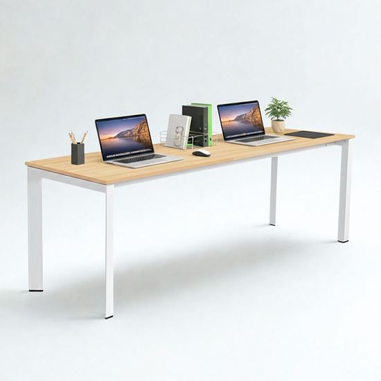 Bàn cụm 2 người 200x60cm gỗ cao su hệ Trian HBTA024