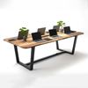 Bàn họp 240x120cm gỗ tràm chân sắt BH68016
