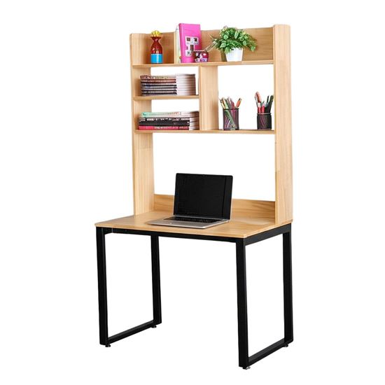 Bàn liền kệ 100x60x190cm gỗ cao su FD68075