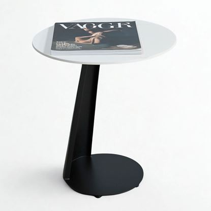 Bàn bên sofa mặt đá chân sắt SST049